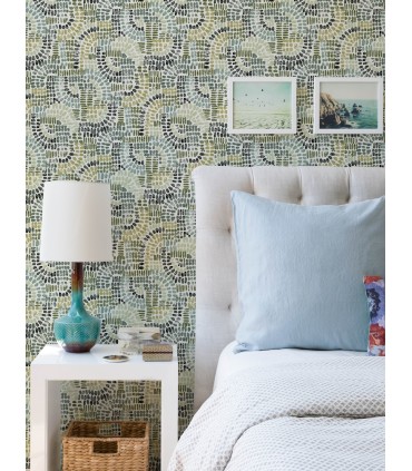 4146-27217 - Wanderer Evergreen Mosiac Wallpaper-Harmony