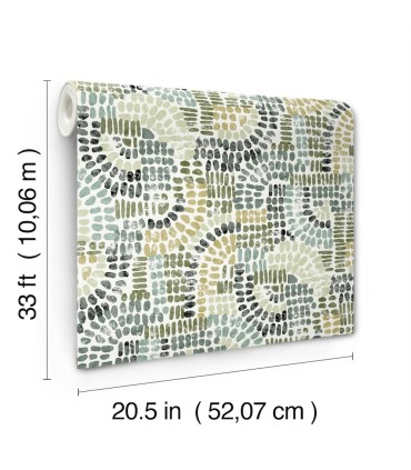 4146-27217 - Wanderer Evergreen Mosiac Wallpaper-Harmony