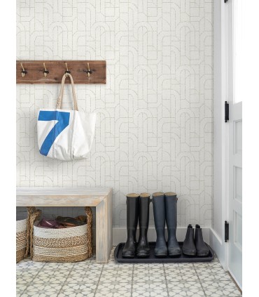 4146-27221 - Integrity Dove Arched Outlines Wallpaper-Harmony