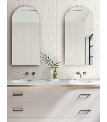 4146-27221 - Integrity Dove Arched Outlines Wallpaper-Harmony