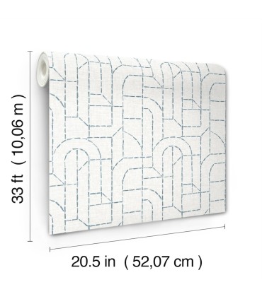 4146-27222 - Integrity Blue Arched Outlines Wallpaper-Harmony