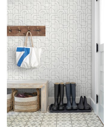 4146-27223 - Integrity Grey Arched Outlines Wallpaper-Harmony