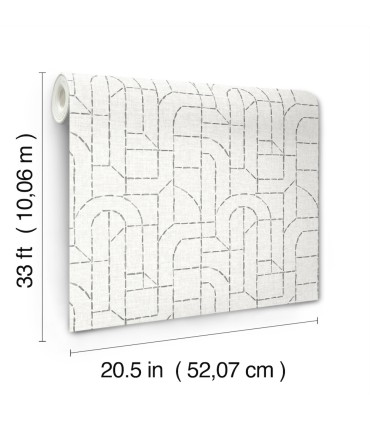 4146-27223 - Integrity Grey Arched Outlines Wallpaper-Harmony