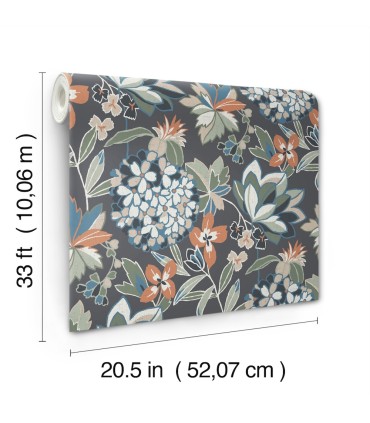 4146-27226 - Valdivian Moss Floral Wallpaper-Harmony