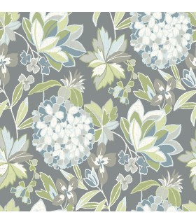 4146-27227 - Valdivian Aqua Floral Wallpaper-Harmony