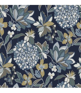 4146-27228 - Valdivian Indigo Floral Wallpaper-Harmony