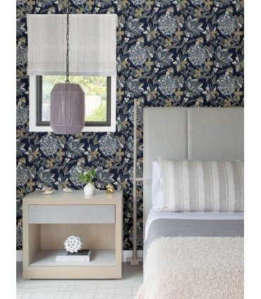 4146-27228 - Valdivian Indigo Floral Wallpaper-Harmony