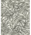 4146-27229 - Rhythmic Charcoal Leaf Wallpaper-Harmony