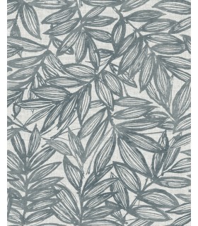 4146-27230 - Rhythmic Denim Leaf Wallpaper-Harmony
