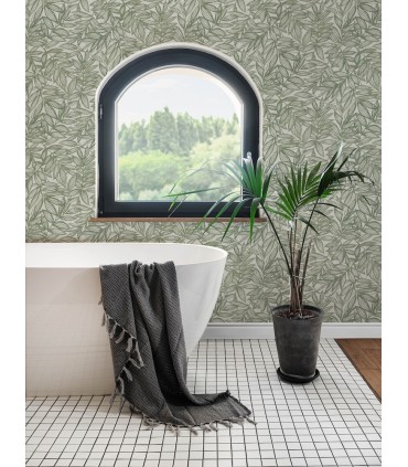 4146-27231 - Rhythmic Sage Leaf Wallpaper-Harmony