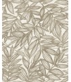 4146-27233 - Rhythmic Taupe Leaf Wallpaper-Harmony