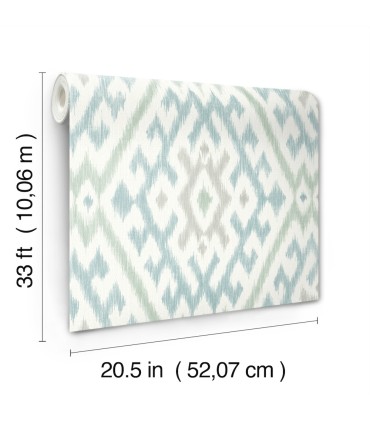 4146-27236 - Solola Aqua Ikat Wallpaper-Harmony