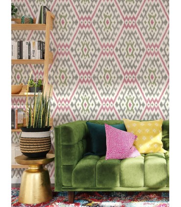 4146-27237 - Solola Fuchsia Ikat Wallpaper-Harmony