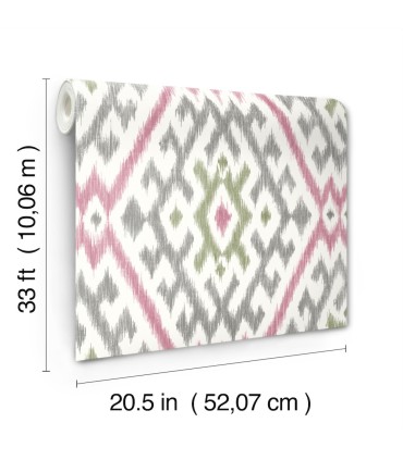 4146-27237 - Solola Fuchsia Ikat Wallpaper-Harmony