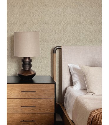 4146-27252 - Gallivant Neutral Woven Geometric Wallpaper-Harmony