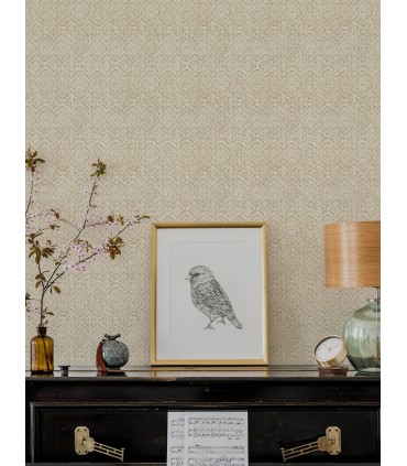 4146-27252 - Gallivant Neutral Woven Geometric Wallpaper-Harmony