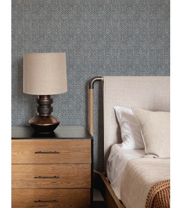 4146-27257 - Gallivant Indigo Woven Geometric Wallpaper-Harmony