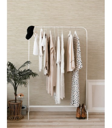 4146-27258 - Exhale Dove Woven Faux Grasscloth Wallpaper-Harmony