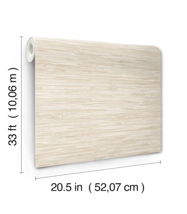 4146-27258 - Exhale Dove Woven Faux Grasscloth Wallpaper-Harmony