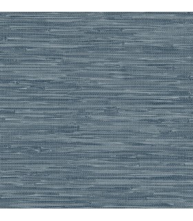 4146-27260 - Exhale Indigo Woven Faux Grasscloth Wallpaper-Harmony