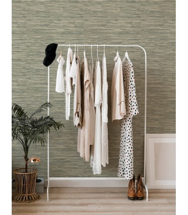 4146-27261 - Exhale Moss Woven Faux Grasscloth Wallpaper-Harmony