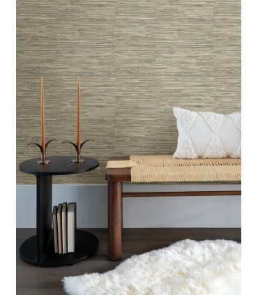 4146-27262 - Exhale Olive Woven Faux Grasscloth Wallpaper-Harmony