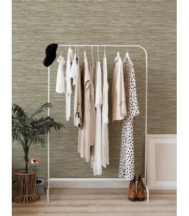 4146-27262 - Exhale Olive Woven Faux Grasscloth Wallpaper-Harmony