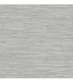 4146-27263 - Exhale Light Grey Woven Faux Grasscloth Wallpaper-Harmony