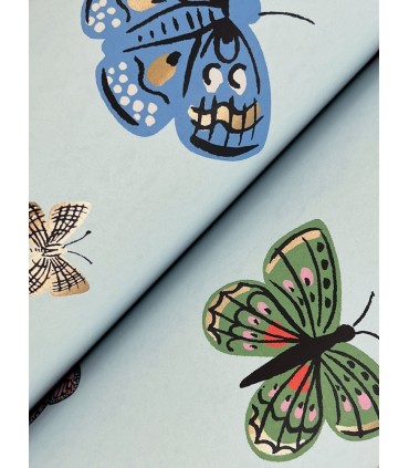 RF7414 - Butterfly House Light Blue Wallpaper- Rifle Paper Co. 3