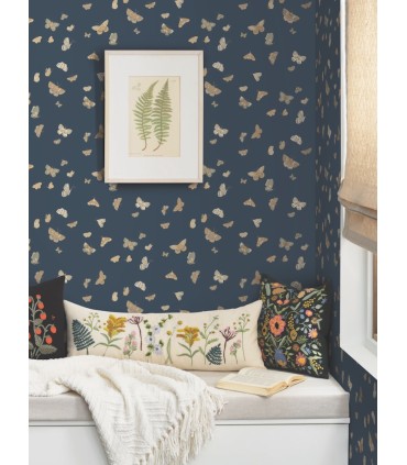 RF7415 - Butterfly House Navy Wallpaper- Rifle Paper Co. 3