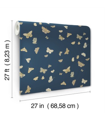 RF7415 - Butterfly House Navy Wallpaper- Rifle Paper Co. 3