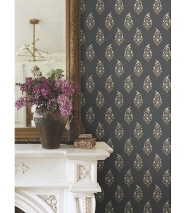 RF7472 - Paisley Black Wallpaper- Rifle Paper Co. 3
