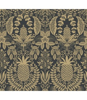 RF7483 - Pineapple Damask Black Wallpaper- Rifle Paper Co. 3