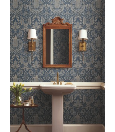 RF7486 - Pineapple Damask Navy Wallpaper- Rifle Paper Co. 3