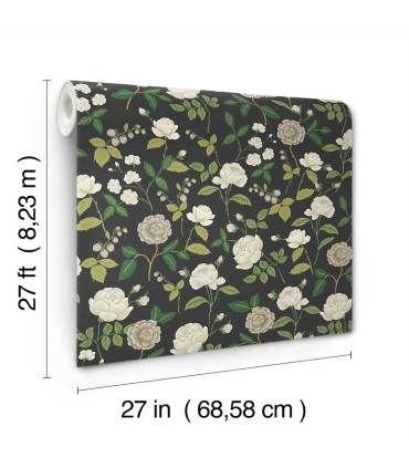 RF7542 - Roses Black Wallpaper- Rifle Paper Co. 3
