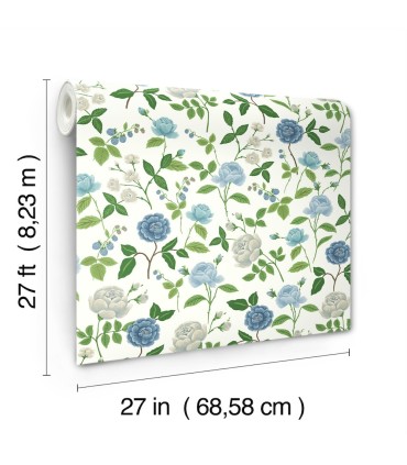 RF7543 - Roses Blue Wallpaper- Rifle Paper Co. 3