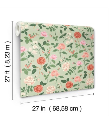 RF7545 - Roses Mint Wallpaper- Rifle Paper Co. 3
