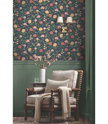 RF7544 - Roses Navy Wallpaper- Rifle Paper Co. 3