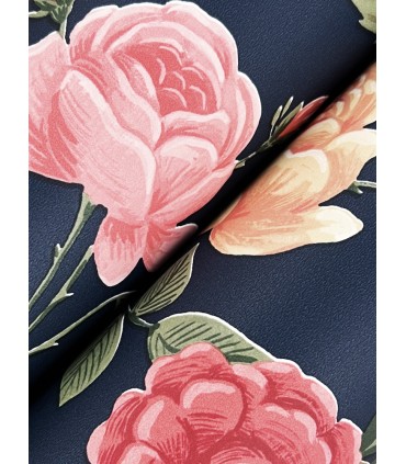 RF7544 - Roses Navy Wallpaper- Rifle Paper Co. 3