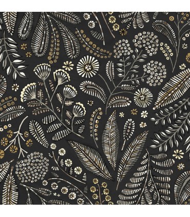 4135-27296 - Briar Black Floral Wallpaper-Whimsy