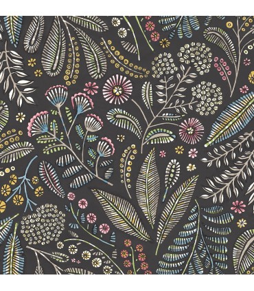 4135-27294 - Briar Charcoal Floral Wallpaper-Whimsy