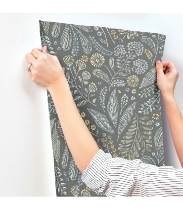 4135-27297 - Briar Grey Floral Wallpaper-Whimsy