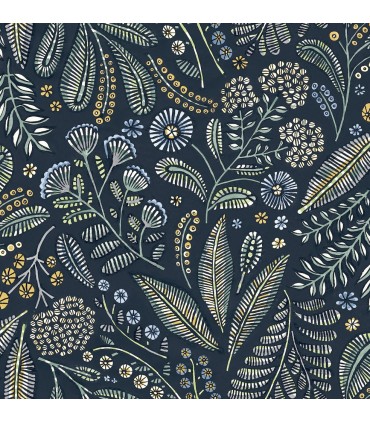 4135-27293 - Briar Navy Floral Wallpaper-Whimsy