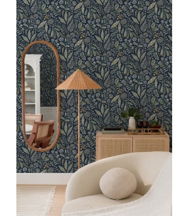 4135-27293 - Briar Navy Floral Wallpaper-Whimsy