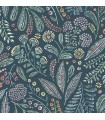 4135-27295 - Briar Teal Floral Wallpaper-Whimsy