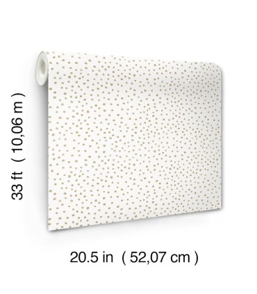 4135-27303 - Cassie White Petite Polka Wallpaper-Whimsy