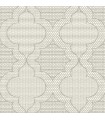 4135-27290 - Ernest Charcoal Quilted Quatrefoil Wallpaper-Whimsy