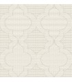 4135-27291 - Ernest Taupe Quilted Quatrefoil Wallpaper-Whimsy