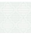 4135-27288 - Ernest Turquoise Quilted Quatrefoil Wallpaper-Whimsy