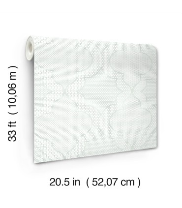 4135-27288 - Ernest Turquoise Quilted Quatrefoil Wallpaper-Whimsy